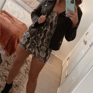 Snake skin print mini dress